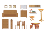 矢量中式木质家具