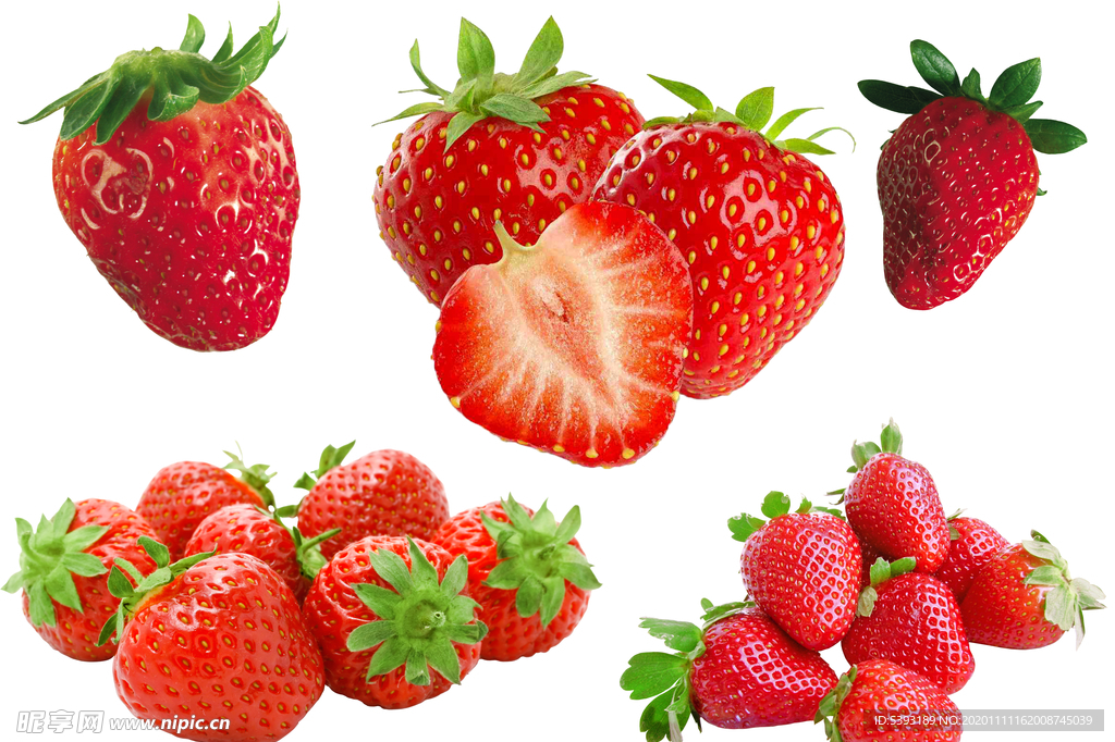 新鲜草莓免抠图