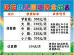 幼儿园收费公示表