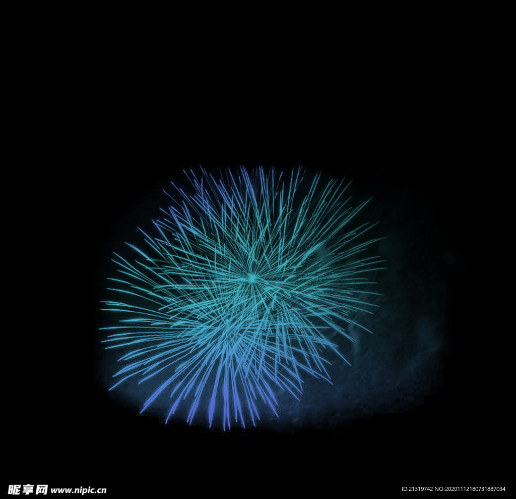 蓝色烟花
