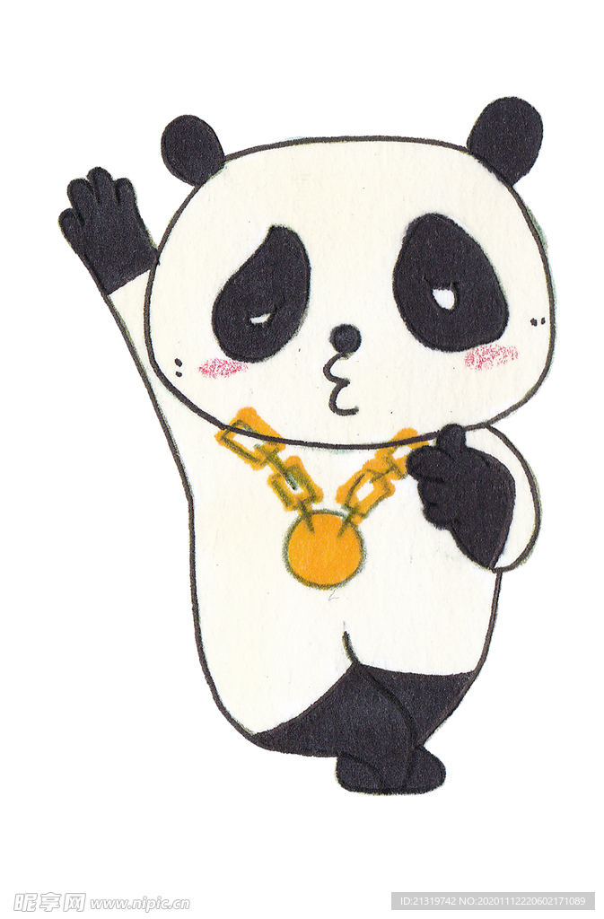 手绘熊猫