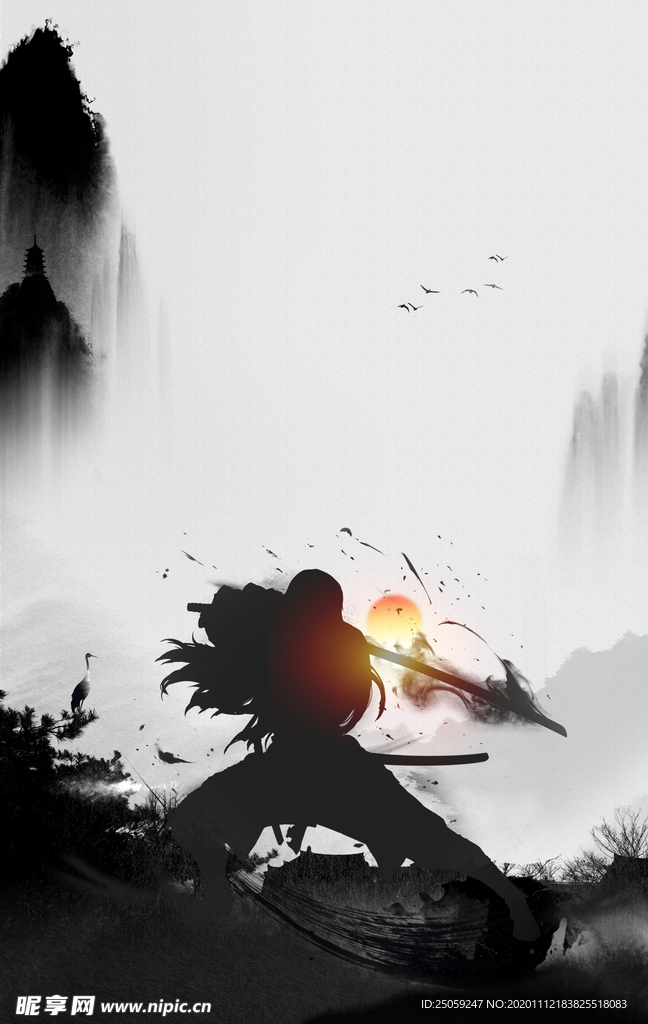 中国风背景 武侠风