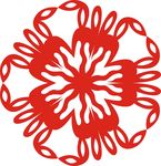 六角剪花窗花纸图案背景元素