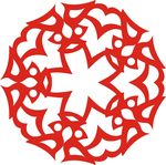 六角剪花窗花纸图案背景元素