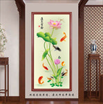 中式连年有余玄关画
