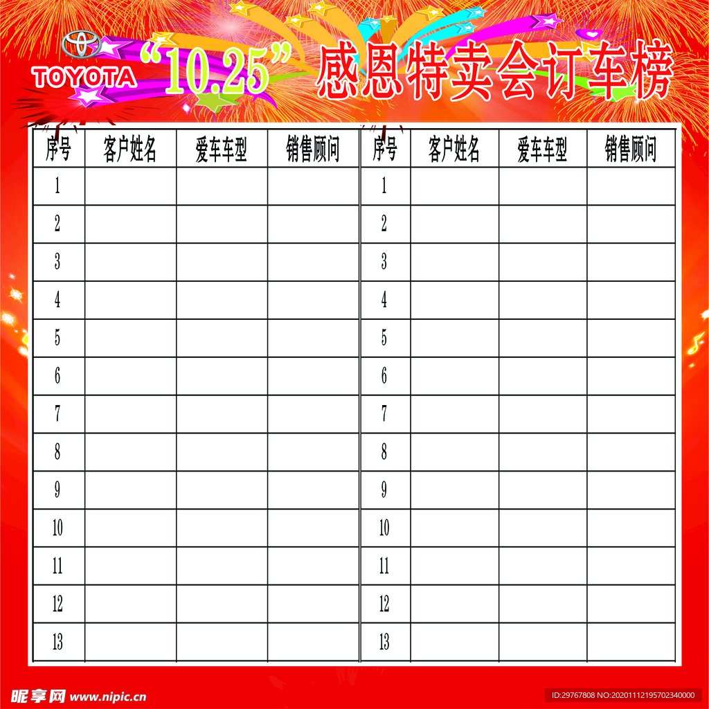 订车榜
