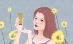 彩妆美女插画