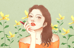 彩妆美女插画