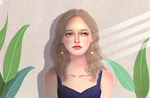 彩妆美女插画