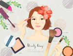 彩妆美女插画