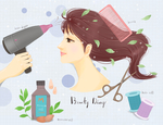 彩妆美女插画