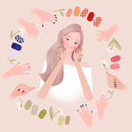 彩妆美女插画