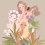 彩妆美女插画