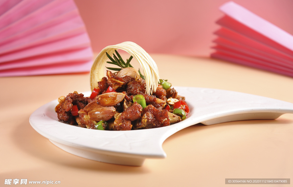 小炒肉美食食材背景海报素材
