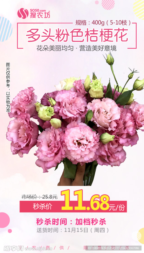 多头粉色桔梗花秒杀