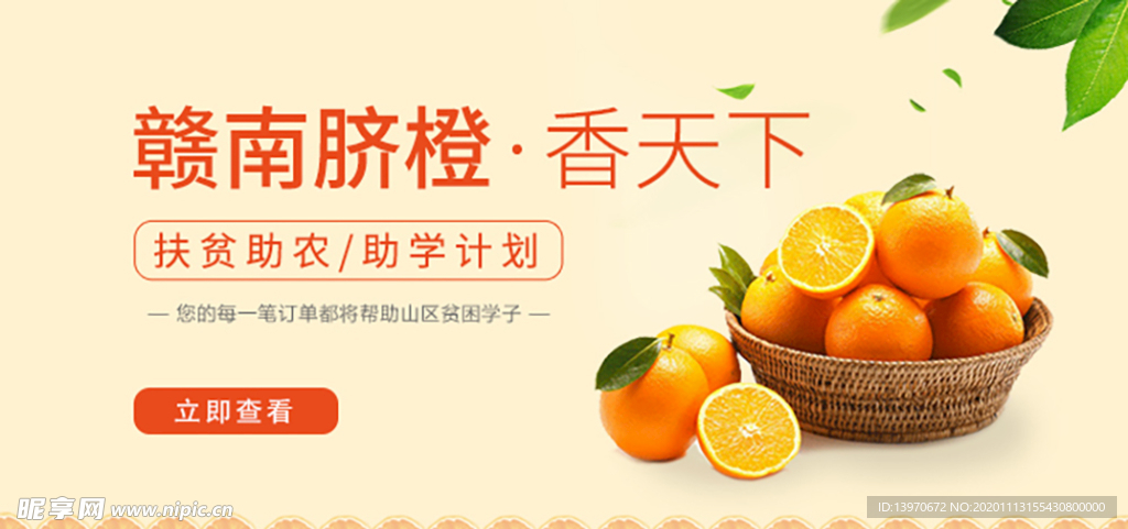 赣南脐橙电商海报Banner