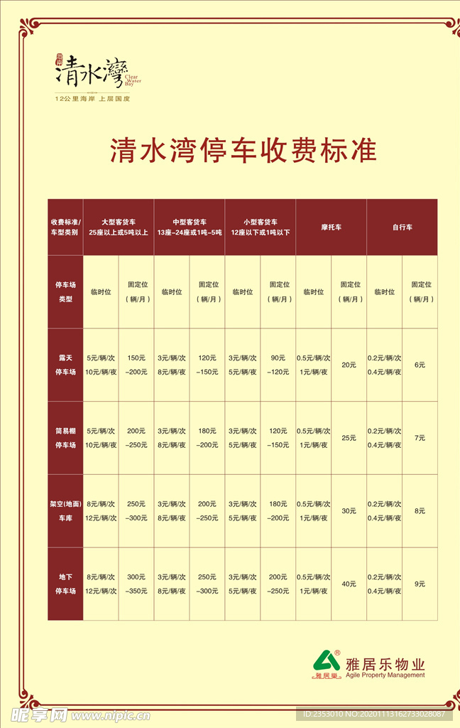 停车收费标准