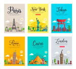 创意国外旅游插画