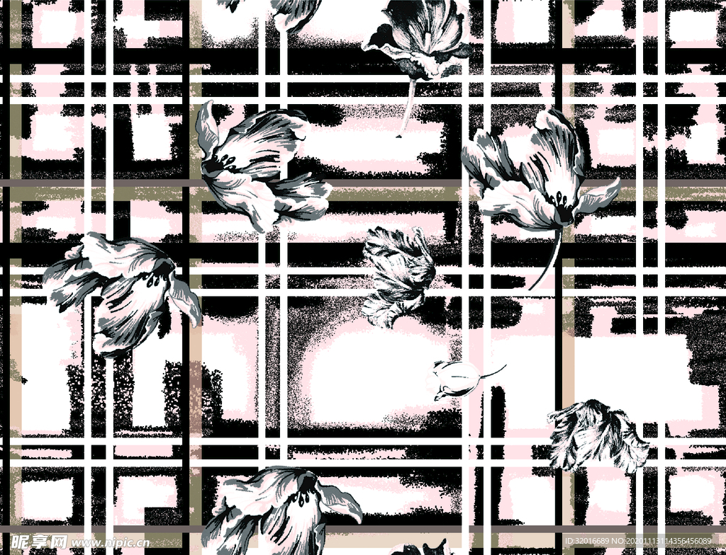 格子花