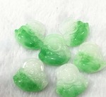 翡翠杂石飘青绿花中佛