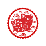 剪纸猪