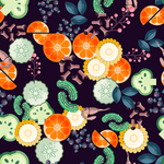 动植物无缝花纹