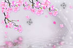 桃花背景墙