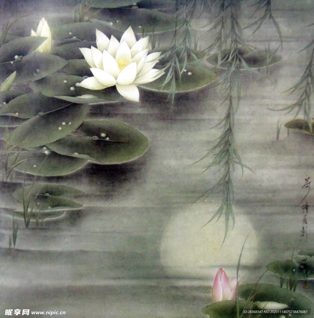 水墨荷花