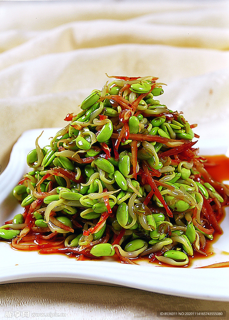 川菜湘菜绿黑豆拌耳丝