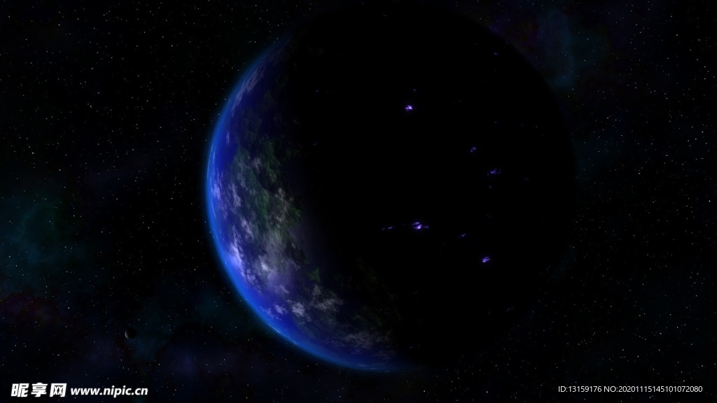 蓝色星球质感桌面背景