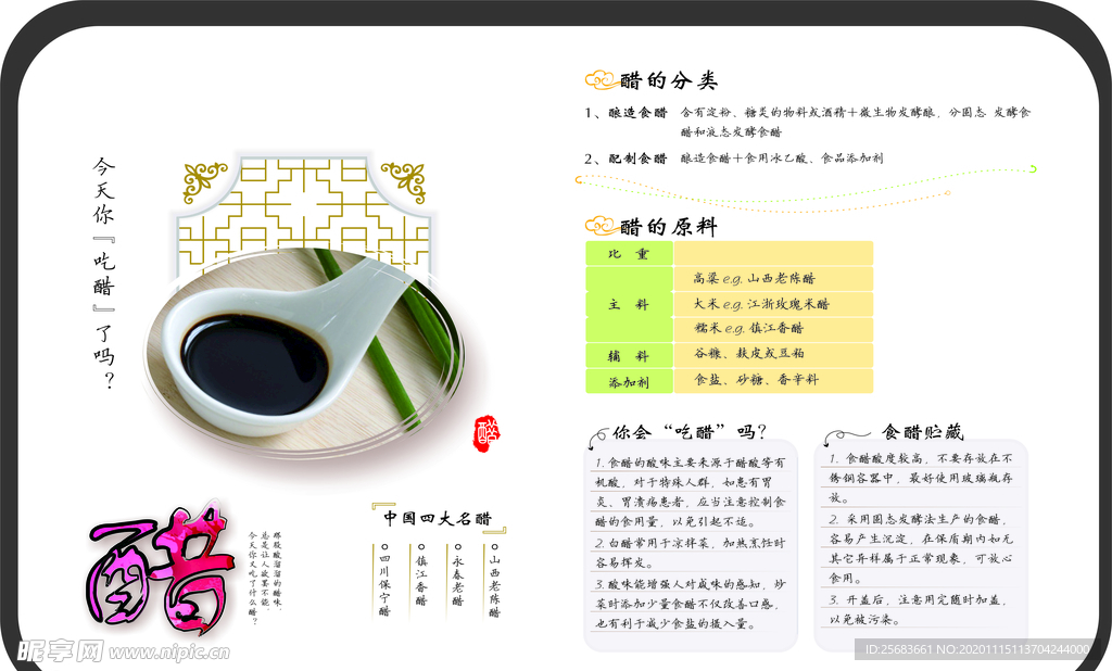 醋简介海报 健康饮食常识