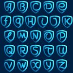 蓝色盾牌字母