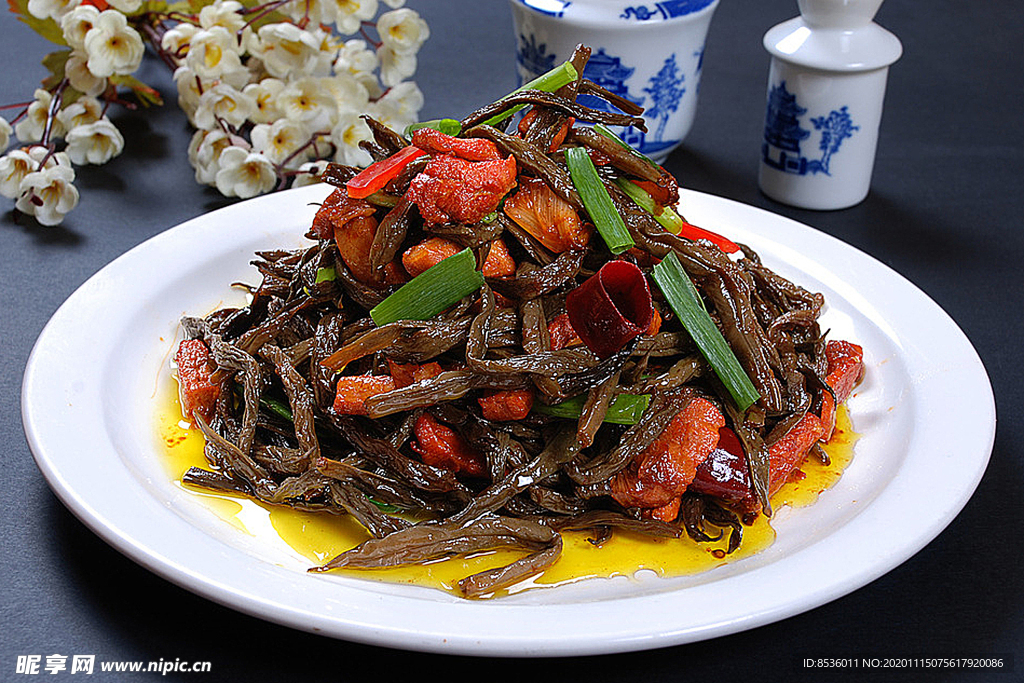 东北菜肉筋压干豆角