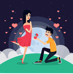 卡通人物求婚