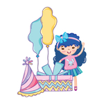 卡通生日女孩