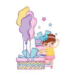 卡通生日女孩