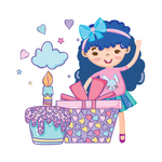卡通生日女孩