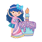 卡通生日女孩