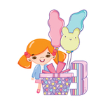 卡通生日女孩