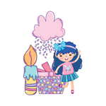 卡通生日女孩