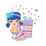 卡通生日女孩