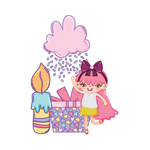 卡通生日女孩