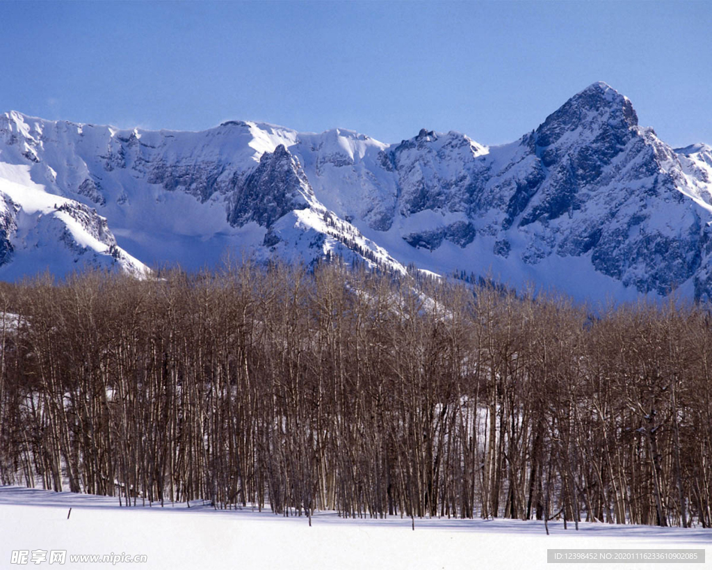 美丽的雪景山水风格摄影美图