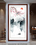新中式禅意山水玄关画