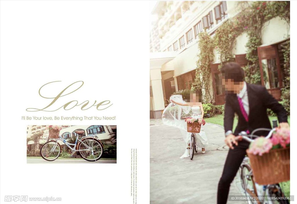 韩国风影楼婚相册模板之单车爱情