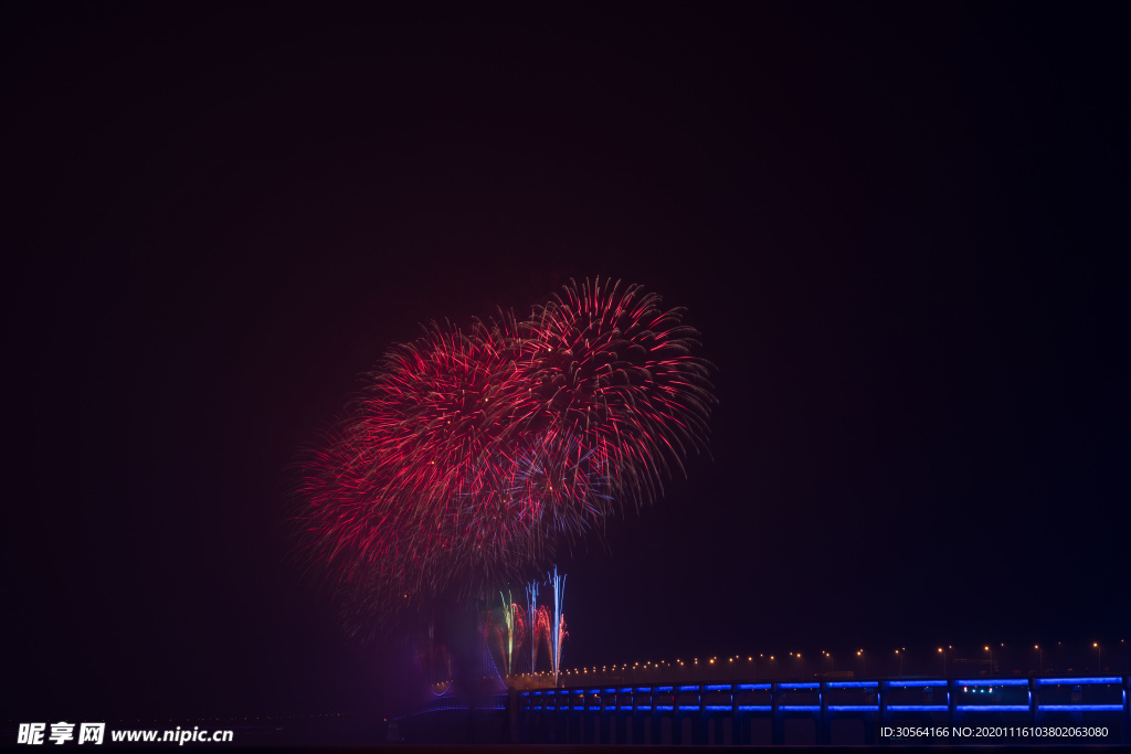烟花烟火夜空背景海报素材