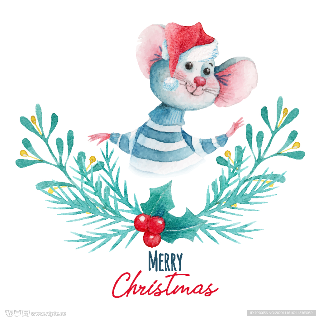 彩绘圣诞老鼠