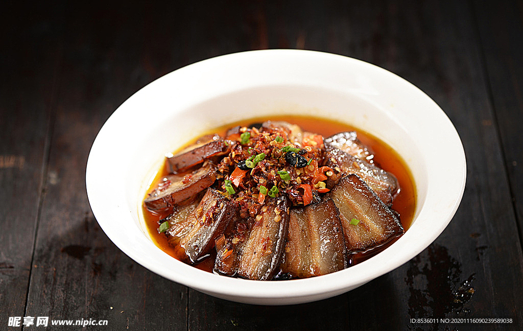淮扬菜豆辣蒸腊肉