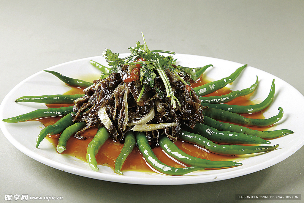 淮扬菜虎皮椒爆毛肚
