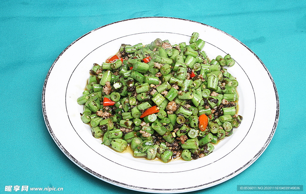 淮扬菜榄菜肉松豆角